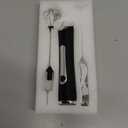 Milk Frother Handheld Rechargeable, Frother Wand Drink Mixer Electric Whisk for Coffee, Detachable With 3 Stainless Whisks, Hand Mixer for Lattes, Cappuccino, Matcha, Egg, No Stand,Black