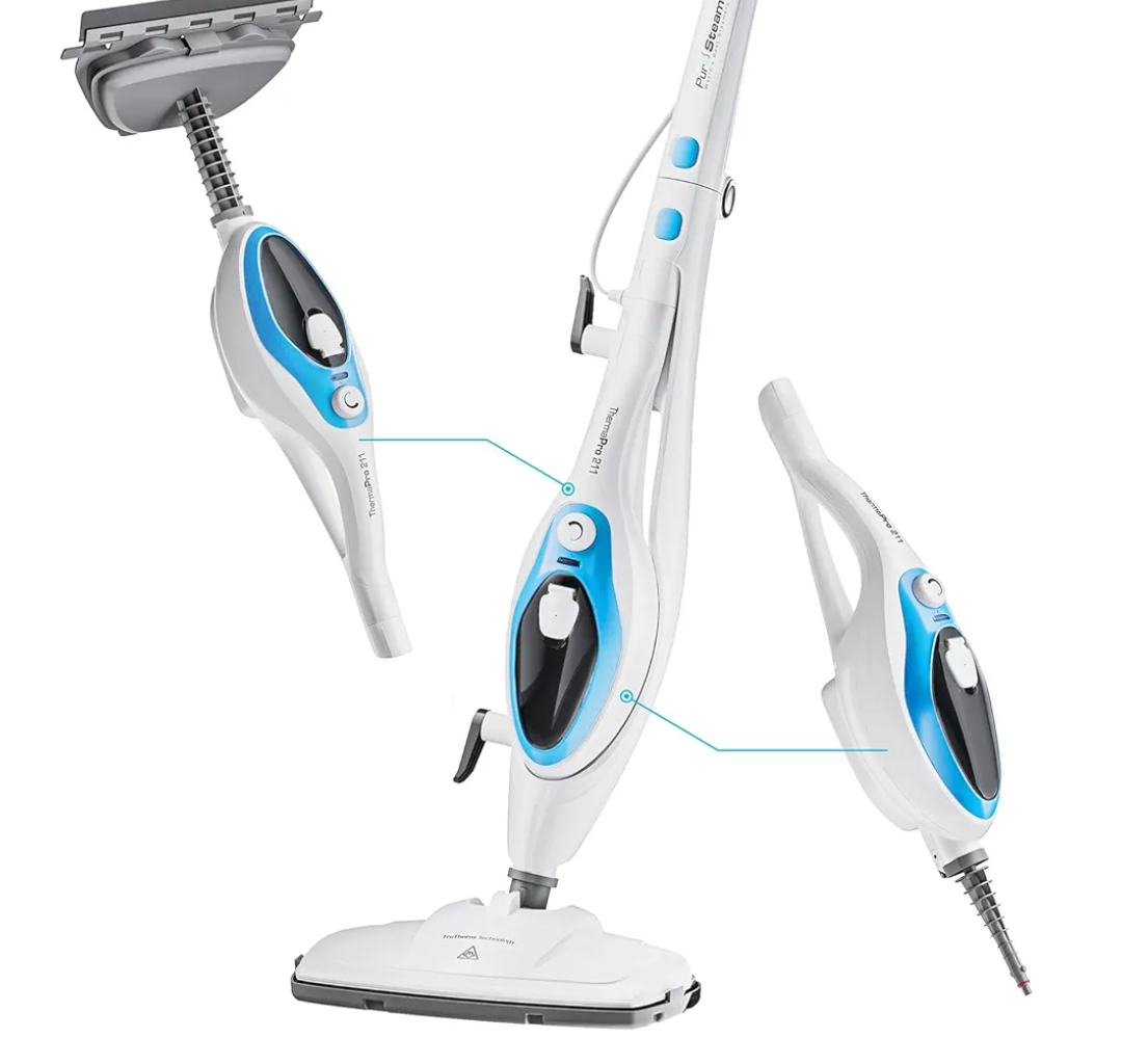 PurSteam 10-in-1 Steam Mop, Floor Steamer with Detachable Handheld Steam Cleaner for Tile, Hardwood Floors