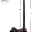 Dog Paper Towel Holder 12'' Cast Iron Paper Towel Holder Funny Toilet Paper Holder for The Floor or Counter in The Kitchen or Bathroom Bronze Rustic,Dog (Black)