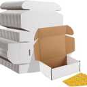 HORLIMER 6x4x2 inches Shipping Boxes Set of 75, White Corrugated Cardboard Box Literature Mailer