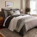 Levtex Home Adare Cocoa Reversible King/Cal King Quilt Set (106x92in) and 2 Pillow Shams (36x20in) - Floral Bedding - Brown Cream - Cotton King Size Quilt Bedding Set - Lightweight, Soft, Pre-Washed