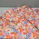 Women's Casual V Neck Floral Print Smocked Short Sleeve Chiffon Blouses Bohemian Top Shirts 3X