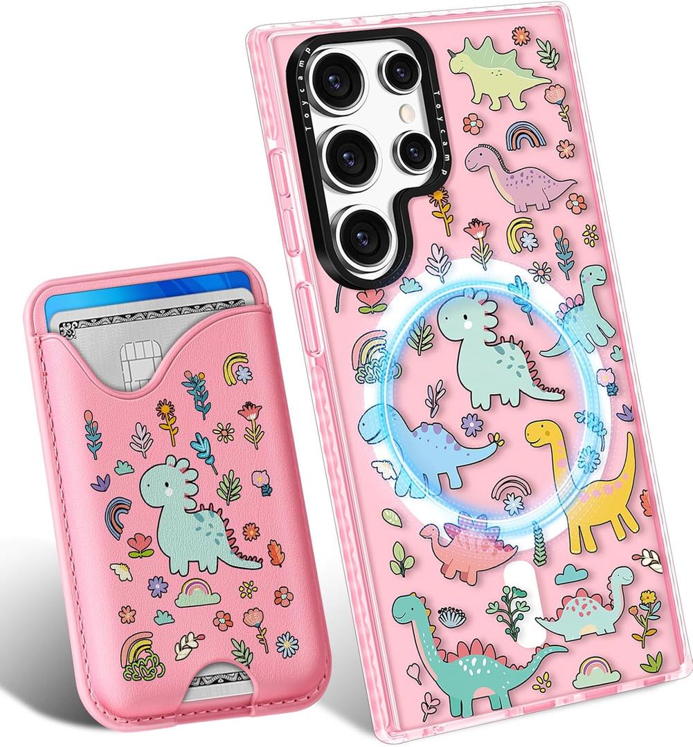 Toycamp for Samsung Galaxy S25 Ultra Case - Compatible with Magsafe Credit Card Holder Wallet Magnetic Cute Women Teen Girls Kawaii Girly Unique Animal Design Phone Cover for Samsung S25 Ultra