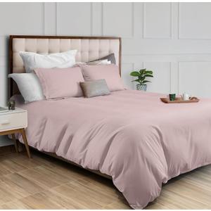 White Classic Pink Duvet Cover King Size, Microfiber Duvet Cover with Zipper, Set of 1 Down Comforter Cover with 2 Pillow Shams, Luxury Comforter Cover King Size | Comforter Not Included