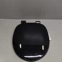Centoco Black Toilet Seat Elongated, Toilet Seat Cover, Closed Front with Cover, Residential, Top Mount Plastic Hinge, Plastic, Made in the USA, 600-407