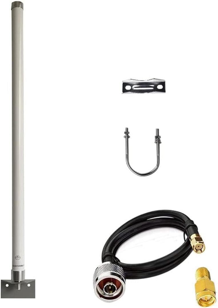 External Long Range Omni-Directional 2.4G/5.8G 12dBi Antennas for WiFi 6 Extender/Access Point/Security Camera/Routers