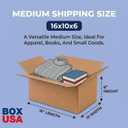 BOX USA Shipping Boxes 16"L x 10"W x 6"H, 25-Pack Medium Corrugated Cardboard Boxes for Shipping, Mailing, Packing, Packaging and Storage