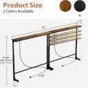GRLEAF 2 Pack Adjustable Height Narrow Console Table with Power Outlets, 90" Long Sofa Table with Charging Station Behind Couch Table Entryway Table for Living Room and Hallway Rustic Brown