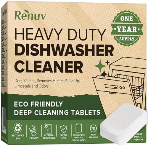 Heavy Duty Dishwasher Cleaner and Deodorizer Tablets, Descaler, Deep Cleaning, Natural Odor and Smell Remover, Calcium, Limescale, Hard Water Marks, Grease, Septic Safe Pods (11 Tabs - 1 Yr Supply) Heavy Duty Dishwasher Cleaner and Deodorizer Tablets, Descaler, Deep Cleaning, Natural Odor and Smell Remover, Calcium, Limescale, Hard Water Marks, Grease, Septic Safe Pods (11 Tabs - 1 Yr Supply)