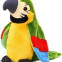 9'' Cute Talking Parrot Repeats What You Say Electronic Interactive Plush Toy Stuffed Animal Record Parrot Waving Wings Funny Bird Toys for Children Girls Boys Best Xmas Gift (Green Parrot)