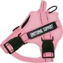 voopet Service Dog Harness, Emotional Support Pet Vest Harness, Reflective Breathable and Adjustable No-Pull ESA Dog Harness for Small Medium Large Dogs (with 4 PCS Removeable Tags) (X-Small (Pack of 1), Pink)