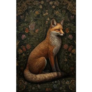 Fchen art William Morris Inspired Fox Art Print Painting Fox Print Art Nature Prints Rustic Large Gallery Art Abstract Illustrations Modern Art Decorative Nordic Rustic for Bedroom Office Kitchen 3 pack