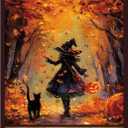 Great Jigsaw Puzzles for Adults 300 Pieces Black Witch Once Upon A Time There was A Girl Who Really Loved Cats Halloween Puzzles for Adults Toys Gift Family Decoration Kids Puzzle