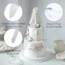 3 x Silver Crystal Cake Cutting Set for Wedding, 2-Piece Stainless Steel Cake Cutter Set, Clear Wedding Cake Knife Set, Cake Knife and Server Set, Cake Cutting Utensils with Faux Crystal Handle