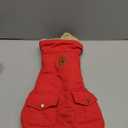 Queenmore Warm Dog Coat, Cold Weather Puffer Dog Jacket Ultra Thick Plush Lining with Storage Pockets (Red, Small)