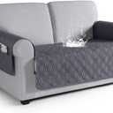 VANSOFY Couch Cover, Waterproof Sofa Covers Washable Slipcover Furniture Protector Couch Seat Covers Non-Slip Couch Cover for Dogs, Pets(Loveseat, Dark Gray) (Loveseat(Seat Width: 47.2"))
