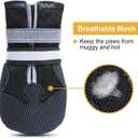 Dimicoo Breathable Dog Boots for Medium Large Dogs,Non-Slip Dog Shoes for Summer Hot Pavement,Lightweight Paw Protector Dog Booties for Outdoor & Indoor Hardwood Floors Black, L (Insole Width 2.6")for 44~66lb