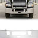 ALMULOO Front Bumper Compatible with Mack Set Forward Axle CHU and Pinnacle Models (All Years) without Fog Light Cutouts Steel Chrome 3PCS