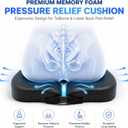 Bedsore Cushion, Memory Foam Pressure Relief Pillow for Bedridden Patients, Wheelchair Cushion for Pressure Ulcer Prevention, Tailbone Pain Relief, Post Surgery Recovery (Black)