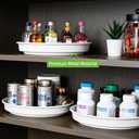 Amolliar Lazy Susan Organizer, Tray for Household Purpose, Metal Rotating Turntable for Cabinet, Kitchen, Fridge, Pantry Storage, Vanity, Spice Rack Condiment, Under Sink Organizer, White 10" 4 Pack