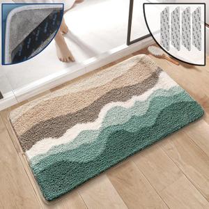 Bathroom Rugs Mat  Extra Soft Absorbent Bath Rugs, Non-Shedding, Machine Wash, Non-Slip Shaggy Plush Carpet for Bathroom, Shower Room (Beach,16''24''&40cm60cm)