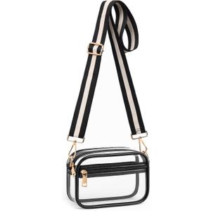 BS-VOG Clear Crossbody Bag Stadium Approved, Clear Purses for Women, Small Stadium Bag for Events Concerts Sports Fans (A14)