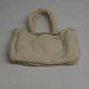 Herald Puffer Tote Bag for Women, Quilted Large Crossbody Shoulder Purse Handbag with Compartment & Multi Pocket (Nude)