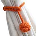 Melaluxe 2 Pack Curtain Tiebacks - Heavy Duty Curtain Rope Tieback, Handmade Rural Decorative Curtain Holdbacks (Orange)