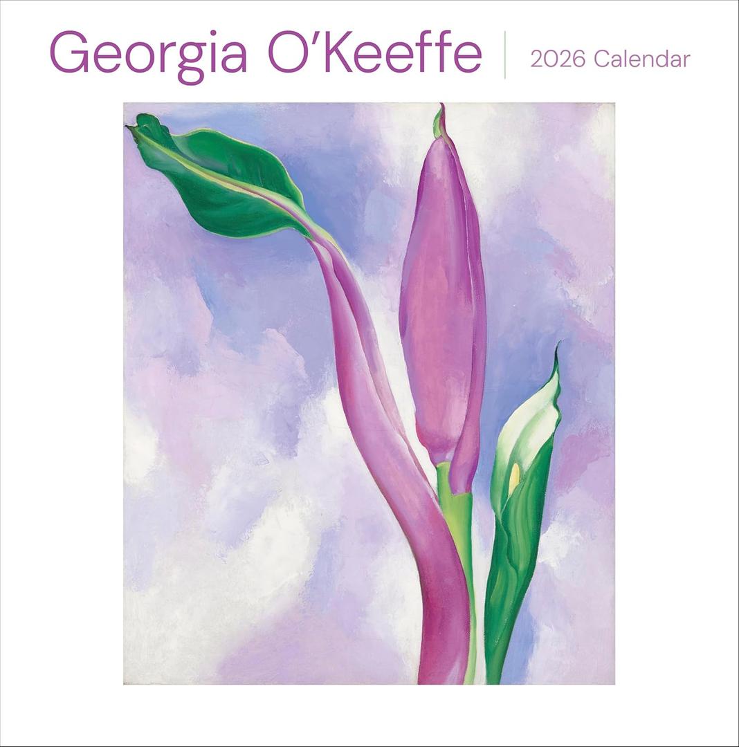 Wall Calendar 2026, Georgia O'Keeffe Art, 12 Months, Large Grid Design Featuring 12 Artworks