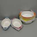 Foraineam 6 Colors Oval Porcelain Ramekins 10 oz Oven Safe Creme Brulee Souffle Baking Ramekin Dishes Bowl with Double Handles