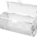 Rotatable Grilled Cage Air Fryer Oven Basket,360 Degree Heating Rotating Cages Rotisserie Basket for Baking Nuts, Coffee Beans, Peanut or BBQ Roaster Tool, Food Grade Stainless Steel (180mm*300mm)