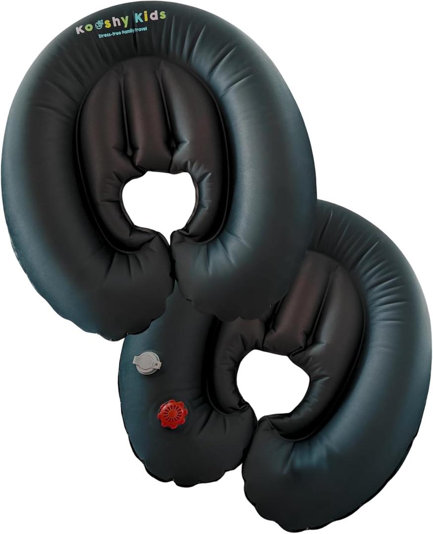 Kooshy Kids Premium Kooshy Kloud - Hand-Pumped Travel Pillow Nest - Inflatable Travel Pillow - Infant Kids Travel Cuddle Bed - Adult Back Support - Sleep on Planes - Approved All Airlines