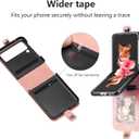 ZCDAYE Wallet Case for Samsung Galaxy Z Flip 4 5G, Leather Case with Card Holder and Long Lanyard - Pink