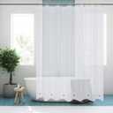 Mrs Awesome Long Shower Curtain Liner with 6 Magnets 72 x 78 inch, PEVA 8G Thick & Heavy Duty Plastic Shower Curtain for Bathroom, Waterproof,72x78, Clear