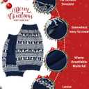 Dog Christmas Sweater, Soft Warm Pet Clothes Coat for Small Medium Large Dogs and Cats Boy Girl, Fall Cozy Holiday Turtleneck Knitting Collar Pullover Pup Outfit Costume for Thanksgiving New Year (Blue Pattern 2)