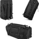 CONTAIL 86L Wheeled Duffel Bag, Soft Shell with Adjustable Web Handles, Carry On Size 29.5x14.2x12.6in, Foldable with Dual Wheels & Shoe Compartment,Black
