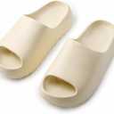Cloud Slides for Kids,Soft EVA Boys Girls Slippers Bathroom Sandals,Toddler Home House Open Toe Comfy Thick Shower Summer Sole Pool Beach Slippers (Beige)