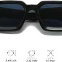 OZPYKAE Thick Square Sunglasses,Men Women Retro Chunky Rectangle Shades UV400 Protection Glasses