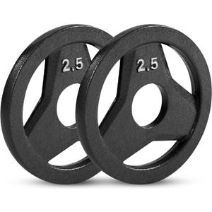 JFIT Olympic 2 Inch Grip Plates and Bumper Plates for Barbell - Single Weights or Sets of 2 (Muliple Weights)