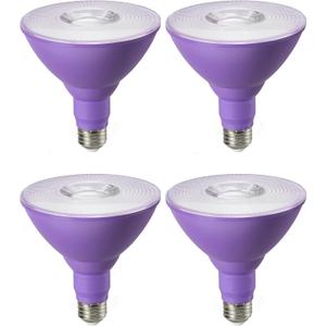 EDISHINE Christmas Decorations PAR38 Purple LED Flood Light Bulbs Outdoor, Dimmable LED Light Bulb, 18W(120W Equivalent), Outdoor Weatherproof Light Bulb for Christmas, E26 Base, 4 Pack