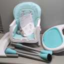 Dream On Me Portable 2-in-1 Tabletalk High Chair, Convertible Compact Light Weight High Chair, Aqua