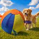 Herding Ball for Dogs, Large Treibball Toy 22.5" Dog Herding Ball, Inflatable Collieballs Dog Training Toy for Medium & Huge Heelers Breeds - Multicolor