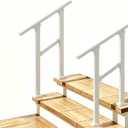 Hand Rails for Outdoor StepsStair Handrail & Indoor Stair Railing KitRailings for Outdoor Steps for Fence & Outdoor Steps (2, White-Straight, 2 Step)