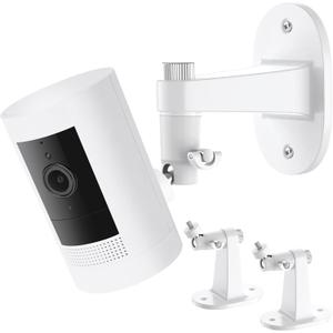 2Pack Ring Camera Wall Mount for Ring Stick Up Cam & Ring Outdoor Cam Plus, 360 Degree Adjustable No Drilling Mount for Ring Outdoor Indoor Camera(White)
