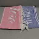 Preboun 2 Pcs Hubby and Wife Turkish Hand Towels Wedding Embroidery Bathroom Hand Towels Decorative Stripe Turkish Honeymoon Newlywed Couple Wedding Gift 71 * 39 inch(Blue, Pink)