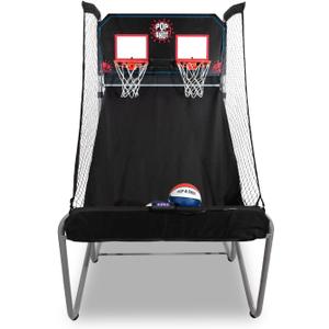 Pop-A-Shot - Home Dual Shot | Arcade Basketball Game for Home | Sensor Scoring Hoop, 16 Game Modes, 7 Balls | Foldable for Easy Storage | Fun for All Players, 46" Wide X 88" Deep X 82/88/94" Adjustable Height