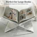 Clear Acrylic Book Stand, 12 x 8 x 6 in Open Book Display Holder, 8mm Thick X-Shape Cookbook Stand for Kitchen Counter, Coffee Table Books, Bibles, Art Books and Magazines