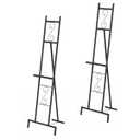 OUSHENG 2 Pack Easel Stand for Sign, Large Wedding Welcome Mirror Holder, Adjustable Free Standing Painting Rack with Chain Support for Display Poster Picture Frame Art, 17" x 17" x 58", Black