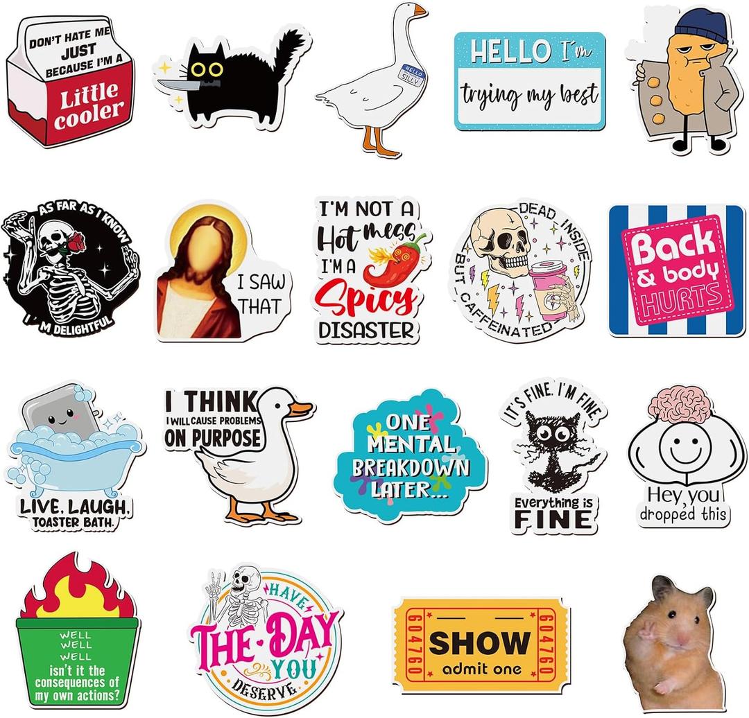 Ceenna 20 Pcs Funny Fridge Magnets Reusable Cute Animals and Words Fun Anime Refrigerator Magnets for Office Work Home Car Locker Cabinet Gifts Decorations(Classic Style)
