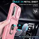 LeYi Compatible for Samsung Galaxy A36-5G Phone Case: Samsung A36 5G Case with Screen Protector X 2, Slide Camera Cover with Magnetic Stand, Heavy Duty Shockproof para A36 Case for Women Girl, Pink